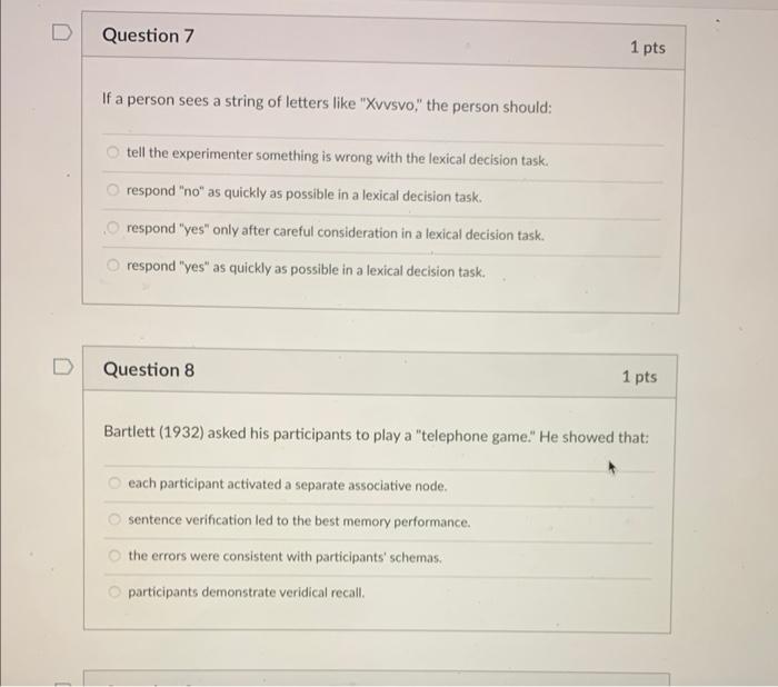 D Question 1 Characteristic Features Are Oo They Generally Accompany An Instance Of The Category But Are Not Required 4