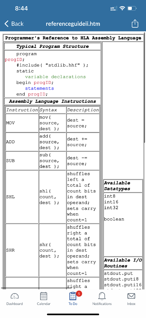 Program 4 Quad Table Using The Rol Instruction To Perform Doubling Write A Program To Produce A Quad Table This Tabl 1