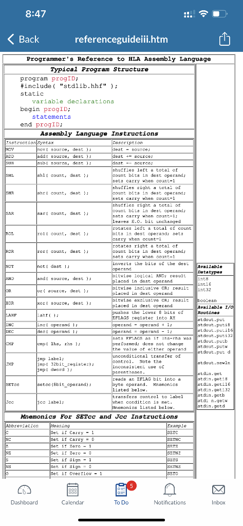Program 5 Big Number Write An Hla Assembly Language Program That Prompts For A Specific Int8 Value Named N And Then Di 1