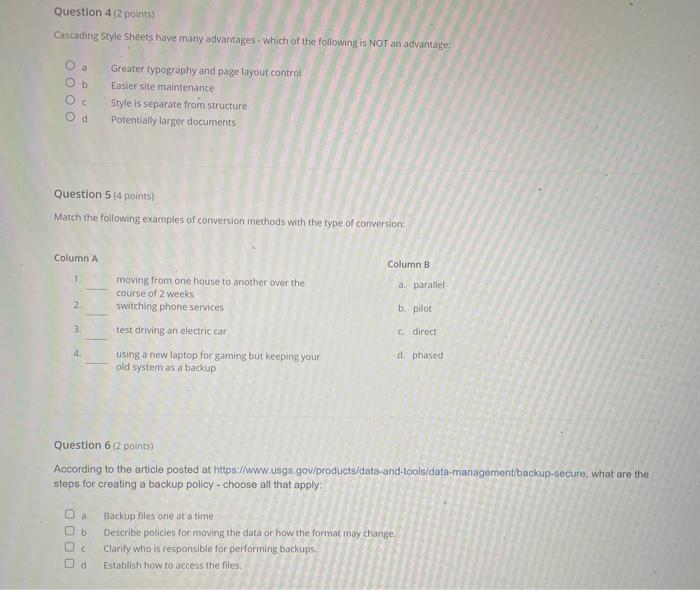 Question 1 2 Points According To The Information Listed At Https Www W3 Org Wai The W3c Web Accessibility Initiati 2