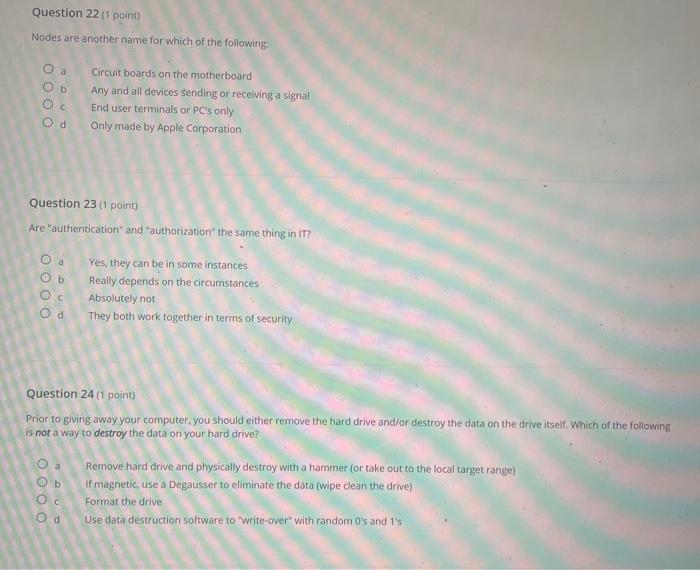 Question 19 1 Point Types Of Communication Networks Include The Following A Ob Oc Od Question 20 1 Point Which Of T 2