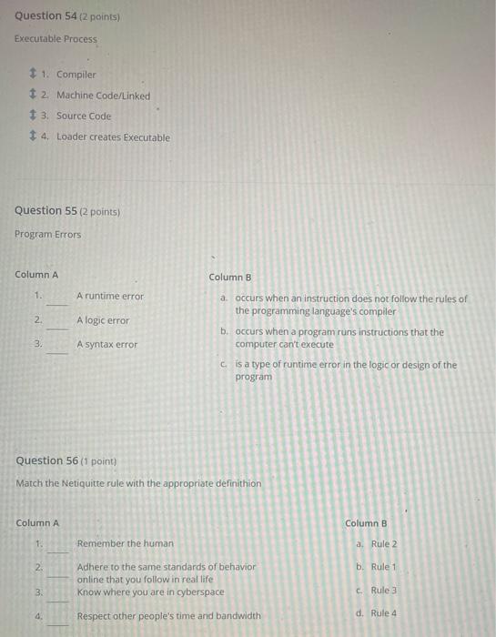 Question 47 2 Points Which Of The Following Would Not Be Stored In The Database A Ob Oo C D Question 48 2 Points Pl 4