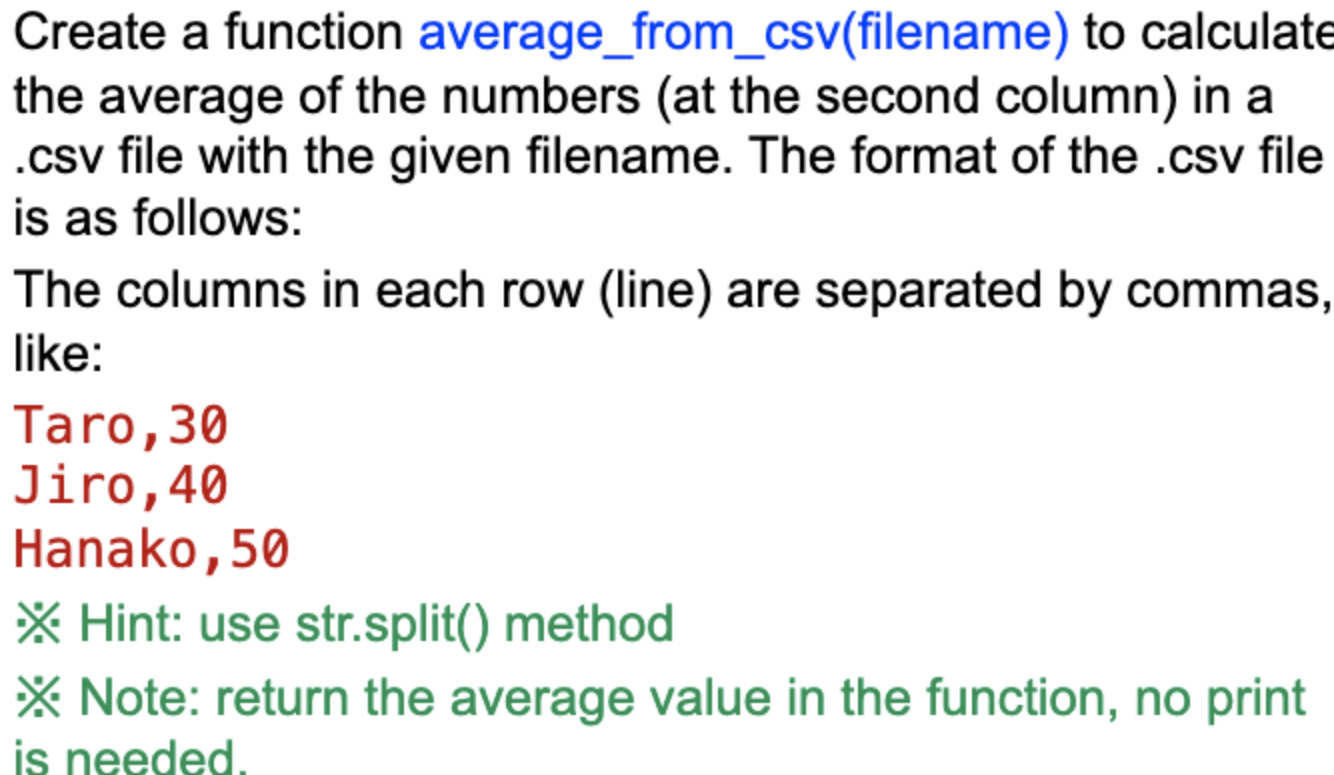Create A Function Average From Csv Filename To Calculate The Average Of The Numbers At The Second Column In A Csv Fi 1