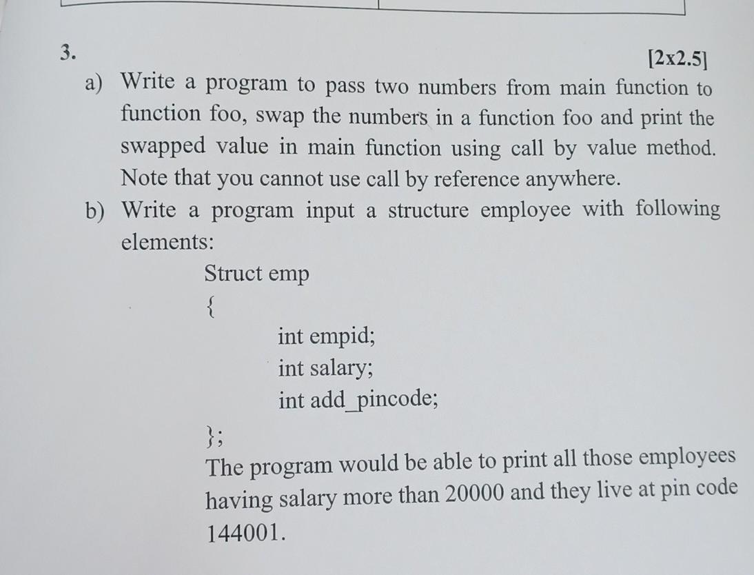 You Will Get Marks Only If You Have Given A Proper Reason For Your 10x2 Answer Void Foo Int M 10 N Void P N P 2