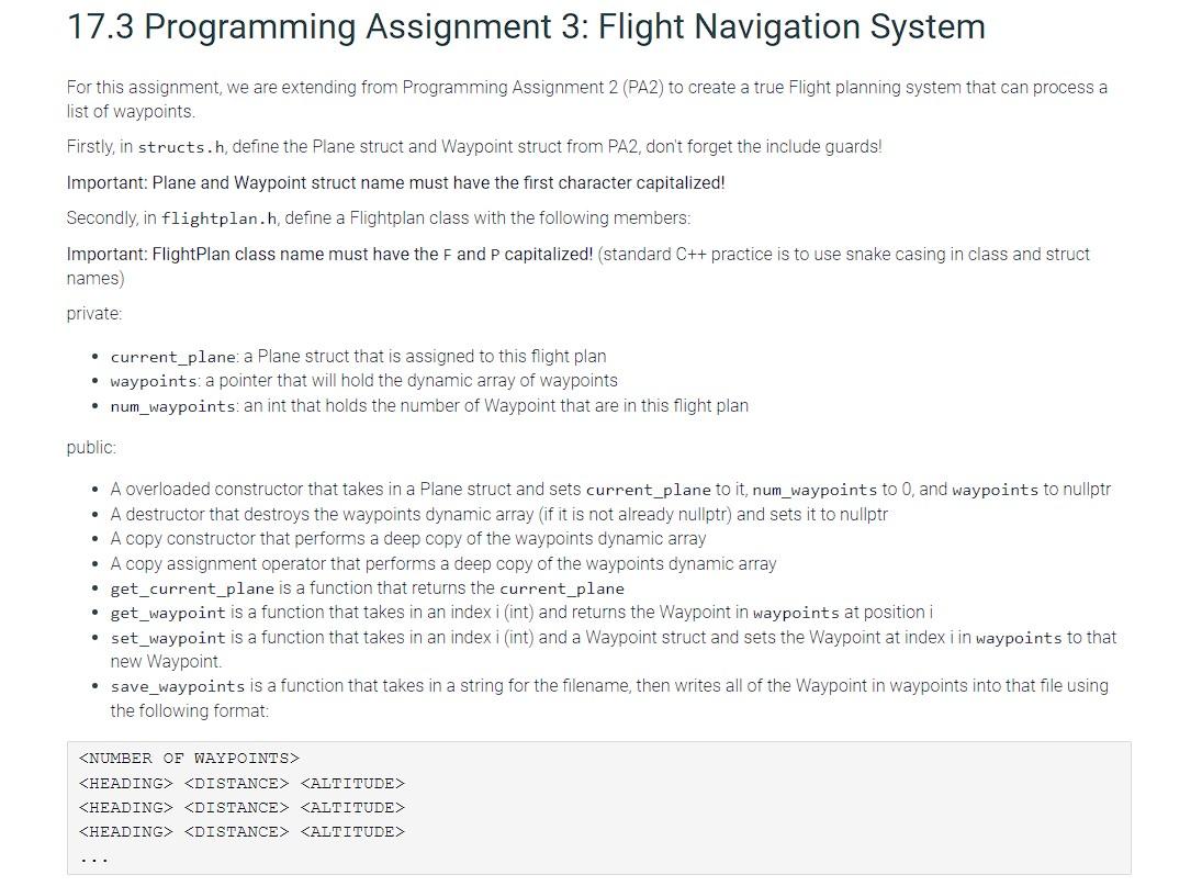 17 3 Programming Assignment 3 Flight Navigation System For This Assignment We Are Extending From Programming Assignmen 1