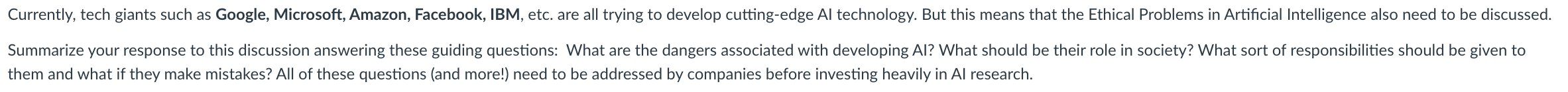 Currently Tech Giants Such As Google Microsoft Amazon Facebook Ibm Etc Are All Trying To Develop Cutting Edge Al 1