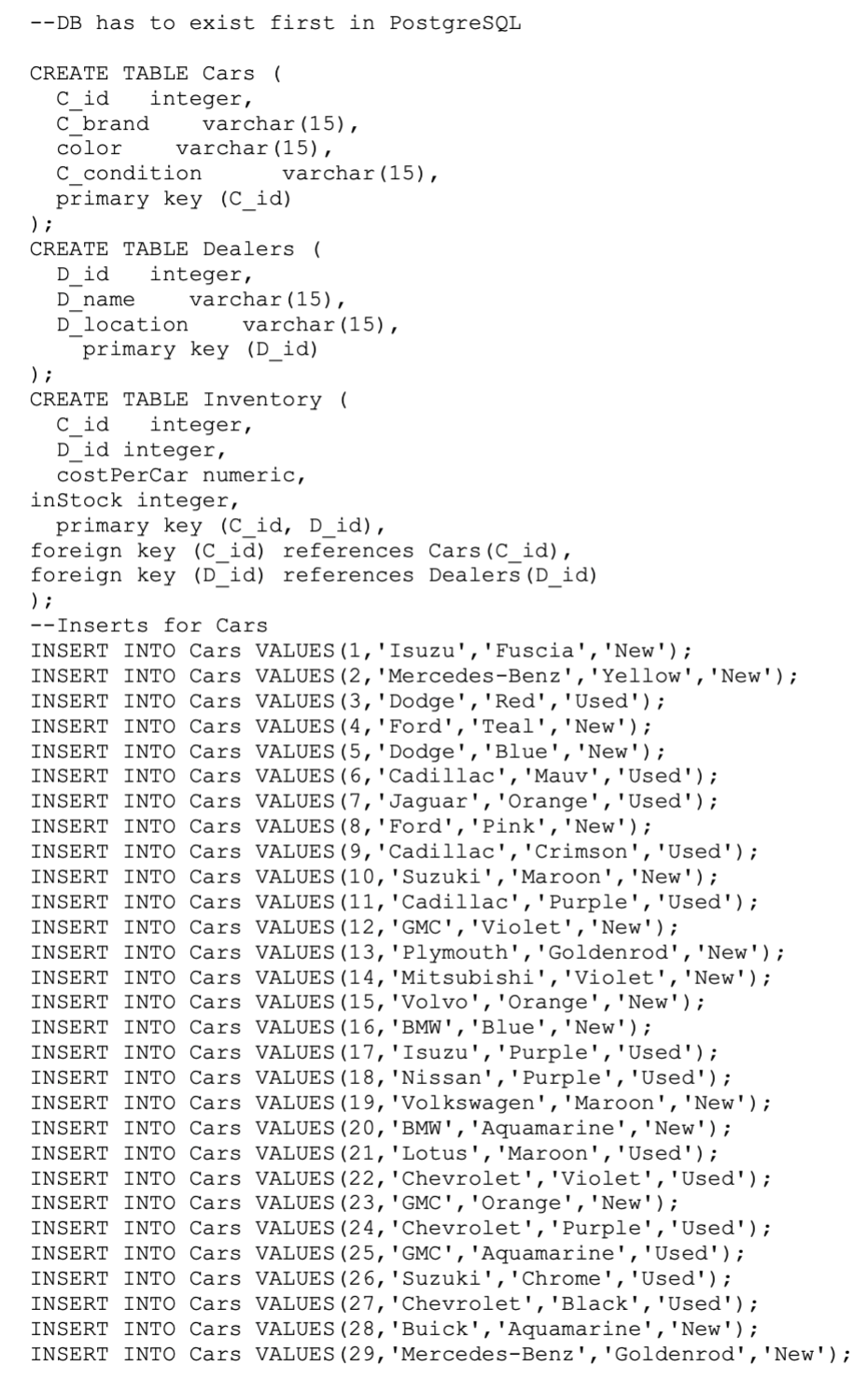 Instructions Question 1 Through 10 Step 1 The Postgresql Sample Database Code File Used In This Assignment Crete A 1