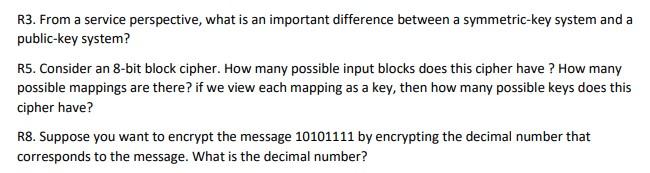 R3 From A Service Perspective What Is An Important Difference Between A Symmetric Key System And A Public Key System 1