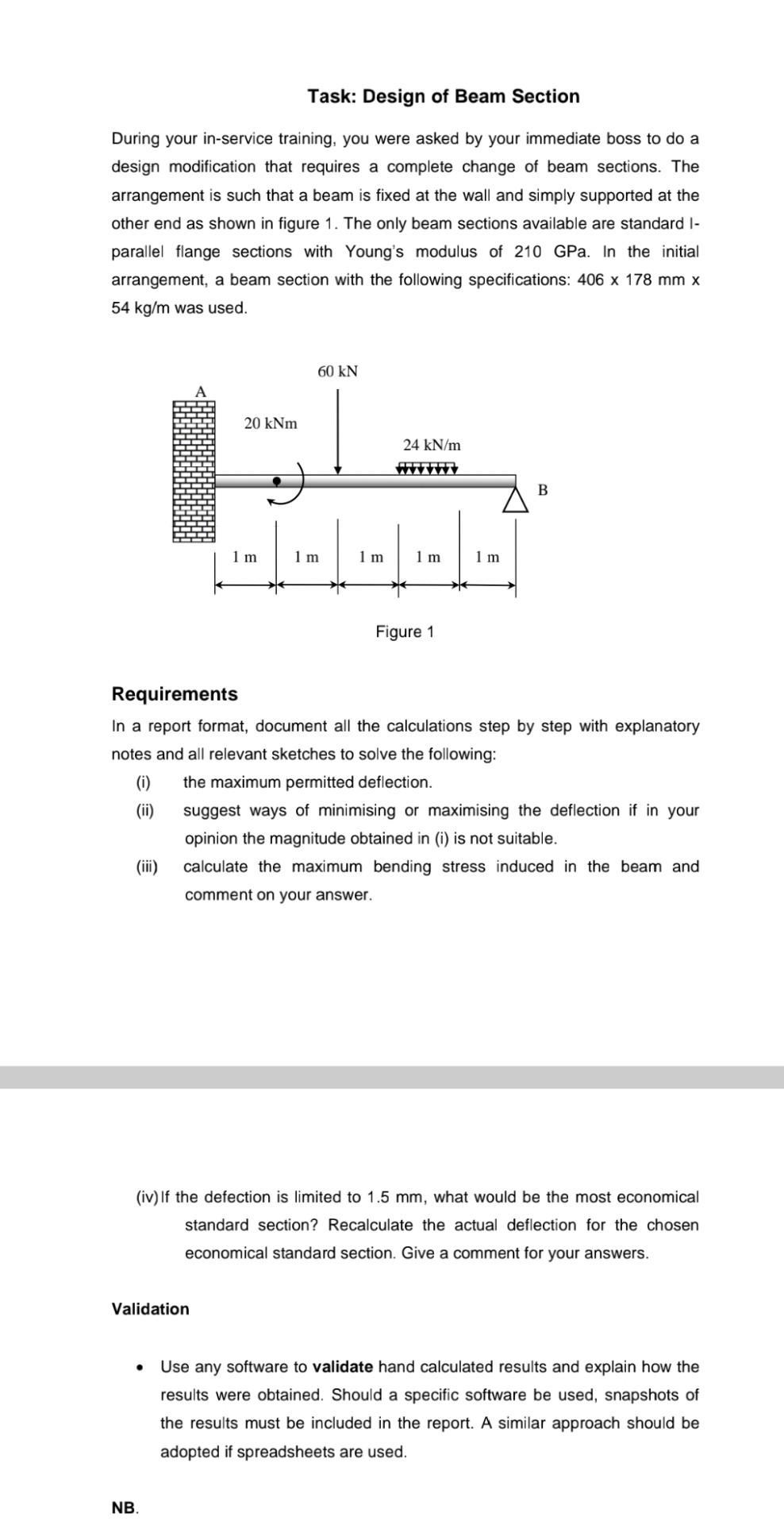 Task Design Of Beam Section During Your In Service Training You Were Asked By Your Immediate Boss To Do A Design Modif 1