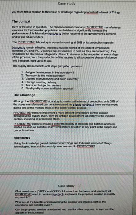 Case Study You Must Find A Solution To This Issue Or Challenge Regarding Industrial Internet Of Things The Context Here 1
