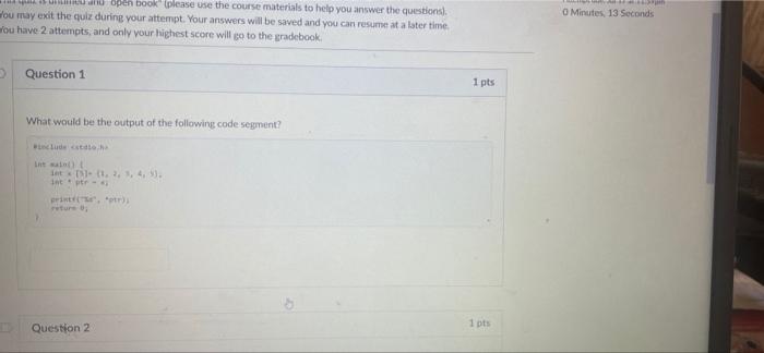 The Qualis Onlh And Open Book Please Use The Course Materials To Help You Answer The Questions Ou May Exit The Quiz 1
