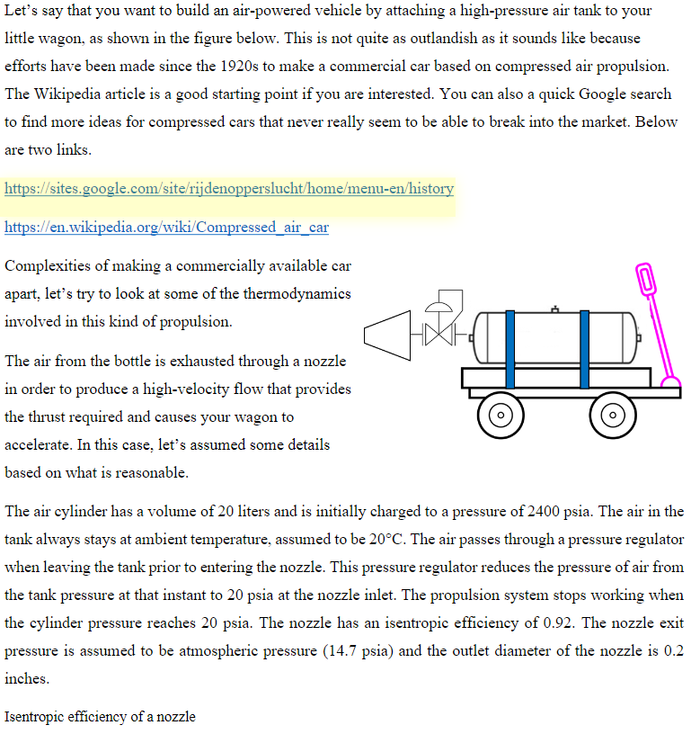 Let S Say That You Want To Build An Air Powered Vehicle By Attaching A High Pressure Air Tank To Your Little Wagon As S 1