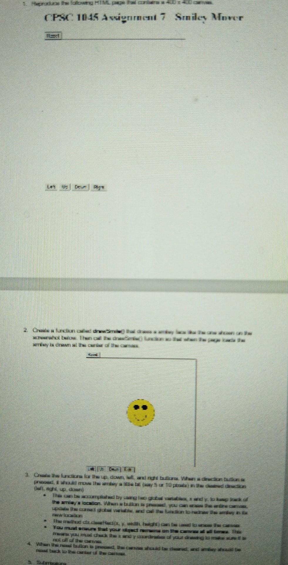 1 Reproduce The Html Page That Contains A 400 400 Canvas 2 Create A Function Called Drawsmile That Draws A Smiley 1