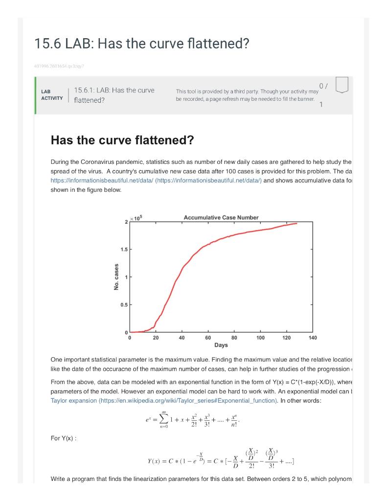 15 6 Lab Has The Curve Flattened 401996 26016540x3zy Lab Activity 15 6 1 Lab Has The Curve Flattened Has The Curve 1