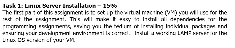 Task 1 Linux Server Installation 15 The First Part Of This Assignment Is To Set Up The Virtual Machine Vm You Will 1