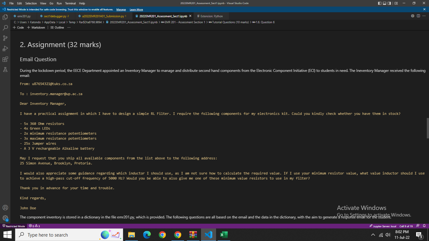File Edit Selection View Go Run Terminal Help Restricted Mode Is Intended For Safe Code Browsing Trust This Window To E 1