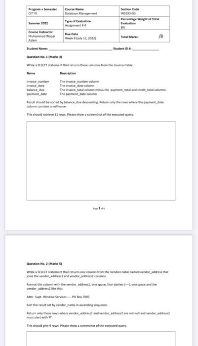 Program Semester Ceti Course Name Database Management Invoice Number Invoice Date Balance Due Payment Date Type Of Evalu 1