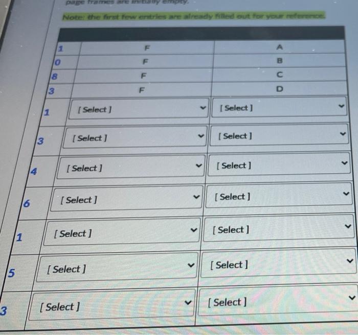 Assume A Main Memory With Four Page Frames Frame A Through Frame D Assume That The Sequence Of Pages Requested By A P 2