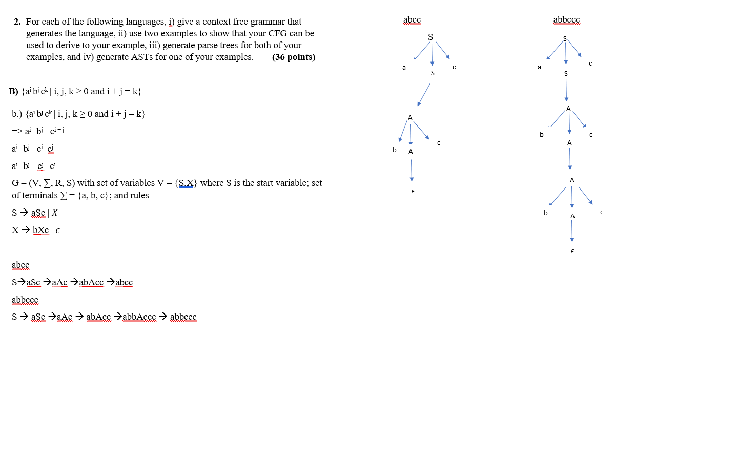 I Am Doing 2b Reading Through We Have To Create The Cfg Grammar That Genartes The Language Set Up 2 Examples Create 2 1