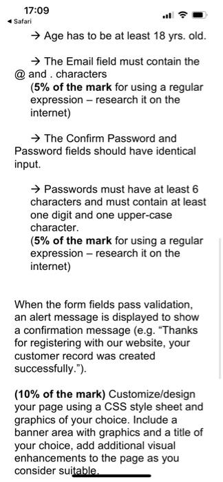 17 08 Safari Create An Html Document Called Assignment4 Html That Collects The Following Information From The User Memb 2