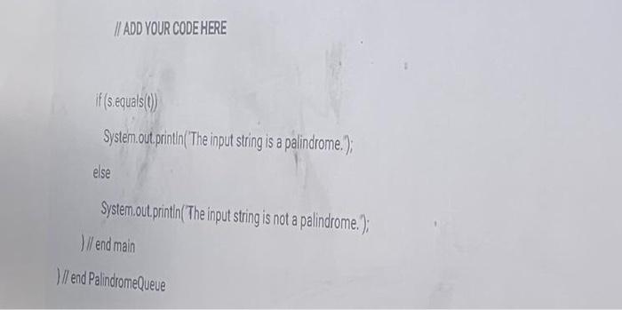 Write A Java Program That Uses Arrayqueue Array Queue From Chapter 3 To Determine Whether An Input String Is A Palin 3