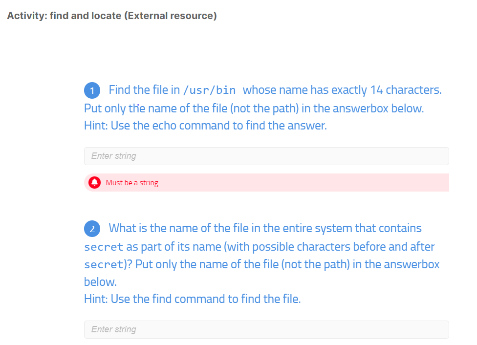 Activity Find And Locate External Resource 1 Find The File In Usr Bin Whose Name Has Exactly 14 Characters Put Only 1