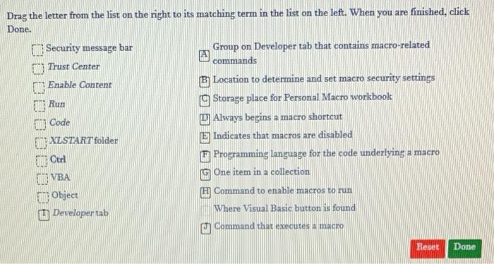Drag The Letter From The List On The Right To Its Matching Term In The List On The Left When You Are Finished Click Do 1