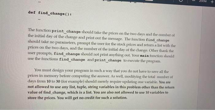 Write A Python Program To Compute The Largest Absolute Change That Occurred In The Price Of A Stock During A 10 Day Per 2