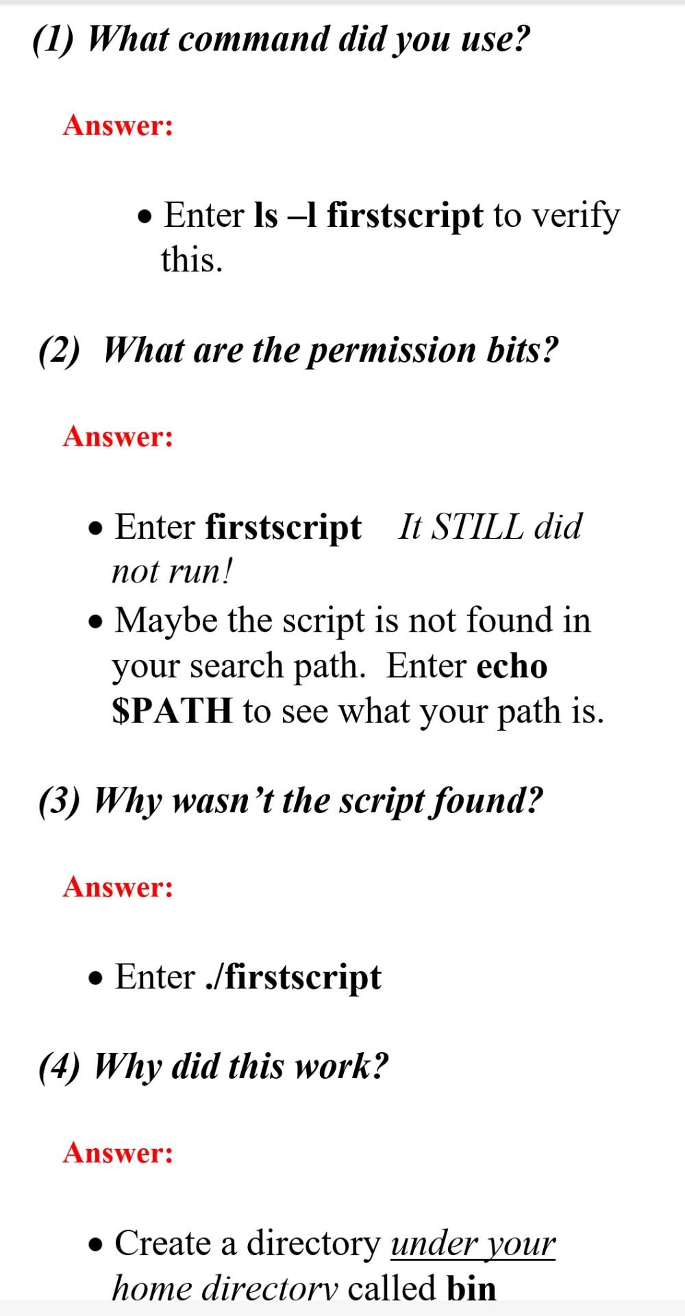 Make Sure You Are In Your Home Directory And Not Your Labs Directory Use An Editor To Create A File Called Firstsc 2