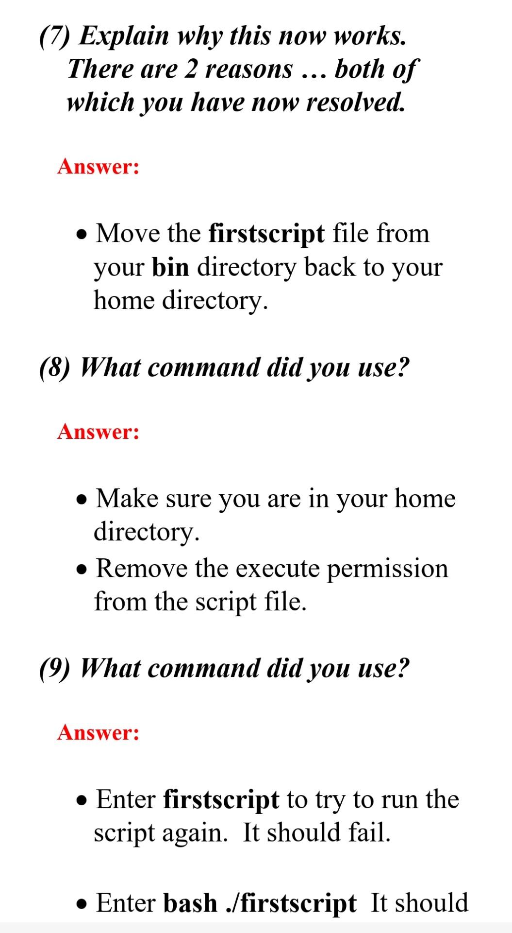 Make Sure You Are In Your Home Directory And Not Your Labs Directory Use An Editor To Create A File Called Firstsc 4