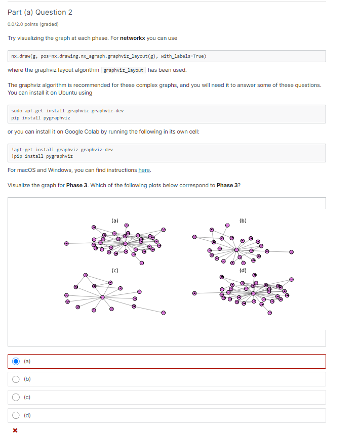 Part A Question 2 0 0 2 0 Points Graded Try Visualizing The Graph At Each Phase For Networkx You Can Use Nx Draw G 1