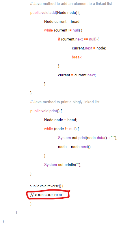 Assume We Have A Class Singlylinkedlist Code Below And We Would Like To Create A Method Within This Class That We Ca 3
