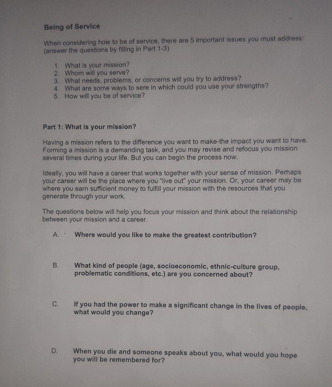 Being Of Service When Considering How To Be Of Service There Are 5 Important Issues You Must Address Answer The Quest 1
