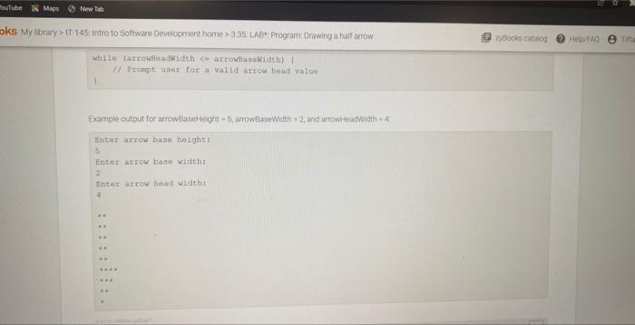 3 35lab Program Drawing A Half Arrow This Program Outputs A Downwards Facing Arrow Composed Of A Rectangle And A Rig 2