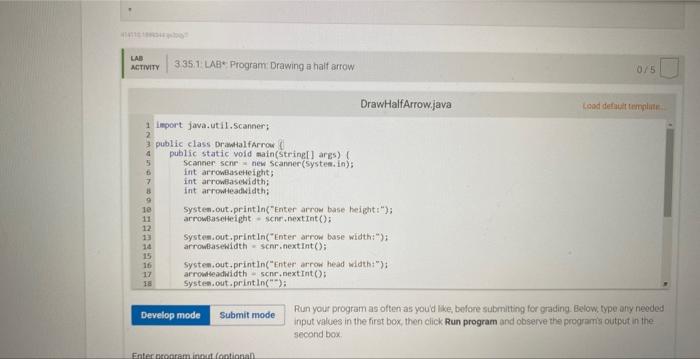 3 35lab Program Drawing A Half Arrow This Program Outputs A Downwards Facing Arrow Composed Of A Rectangle And A Rig 3