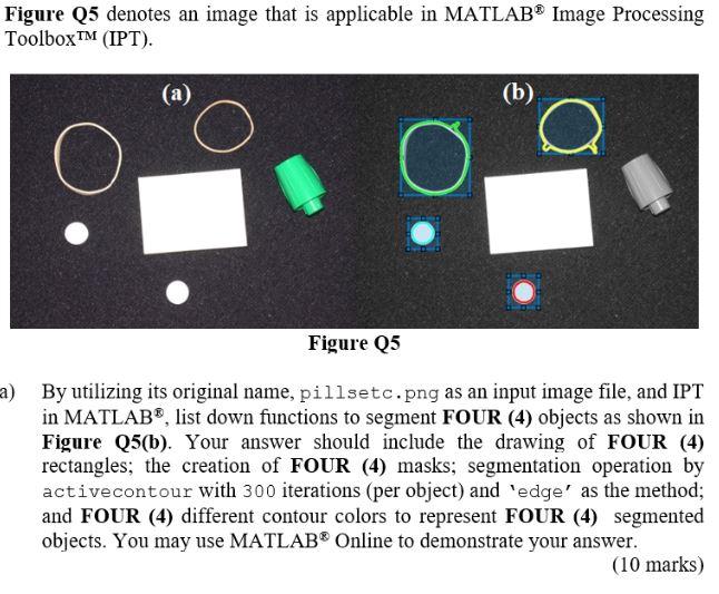 Figure Q5 Denotes An Image That Is Applicable In Matlab Image Processing Toolbox Ipt O B Figure Q5 A By Utilizin 1