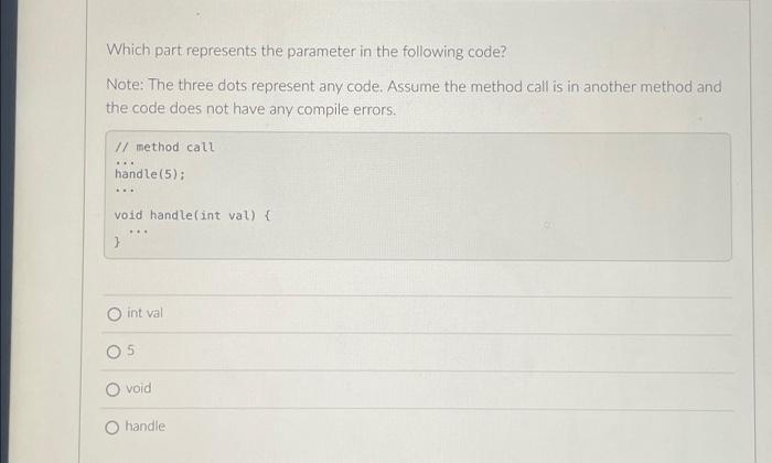 What Is The Return Type Of The Following Method Float Compute Double Score Compute Int Float Double Which Part Represe 2
