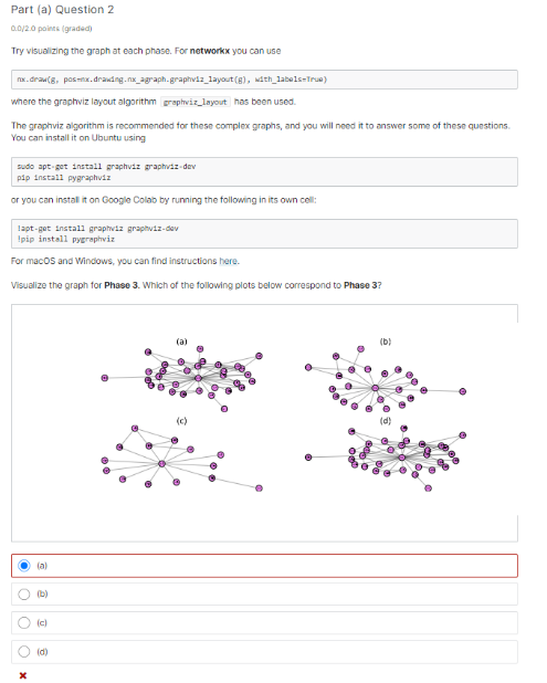 Part A Question 2 0 0 2 0 Points Graded Try Visualizing The Graph At Each Phase For Networkx You Can Use Nx Draw G 1