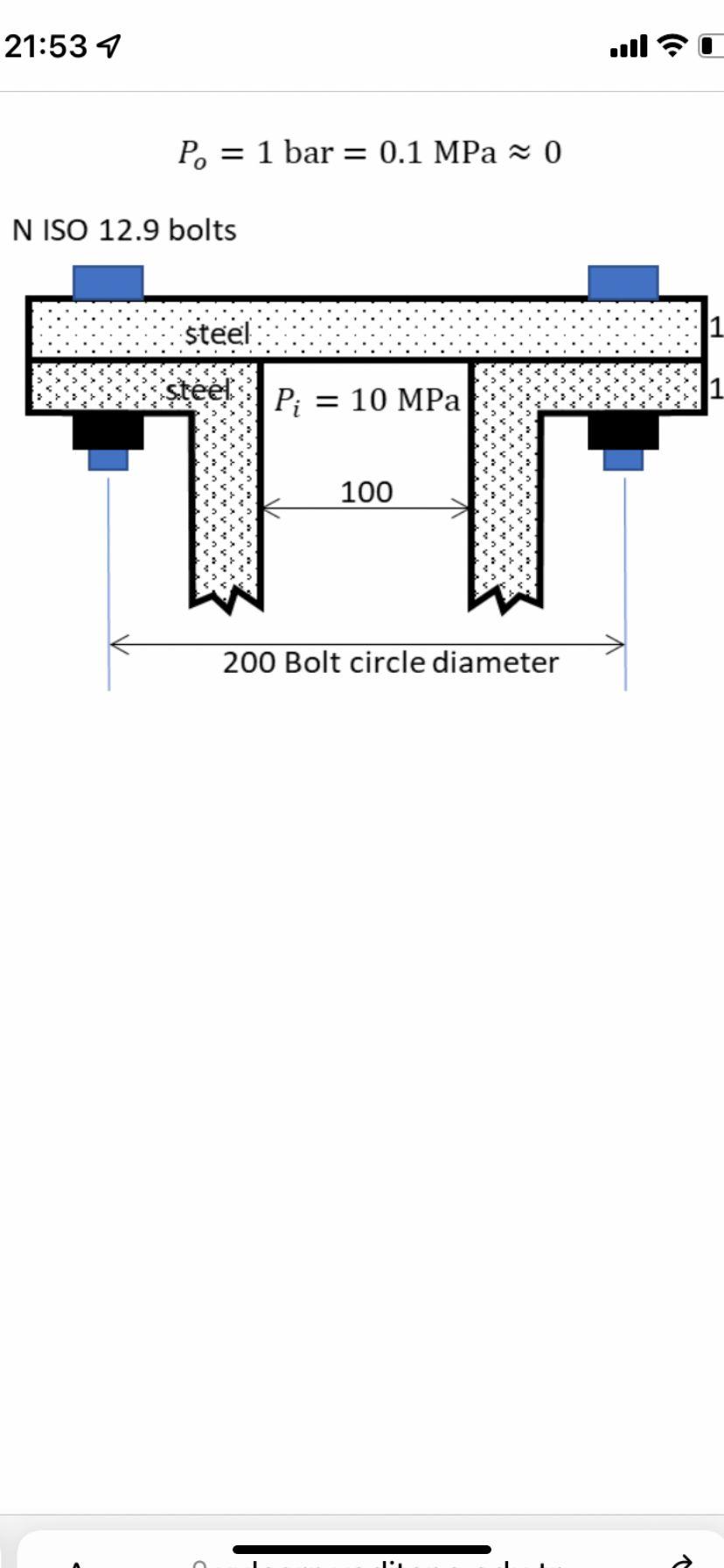 21 539 P 1 Bar 0 1 Mpa 0 N Iso 12 9 Bolts Steel 1 Steel Pi 10 Mpa 100 200 Bolt Circle Diameter 21 55 7 Imutui 1