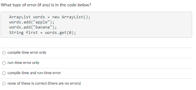 Java Question 1 Question 2 Question 3 Question 4 1