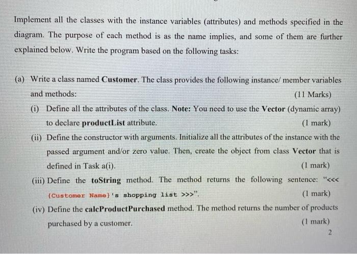 Problem Solving 60 Marks Write A Complete Java Program Based On The Uml Class Diagram Given In Figure 1 Your Program 2