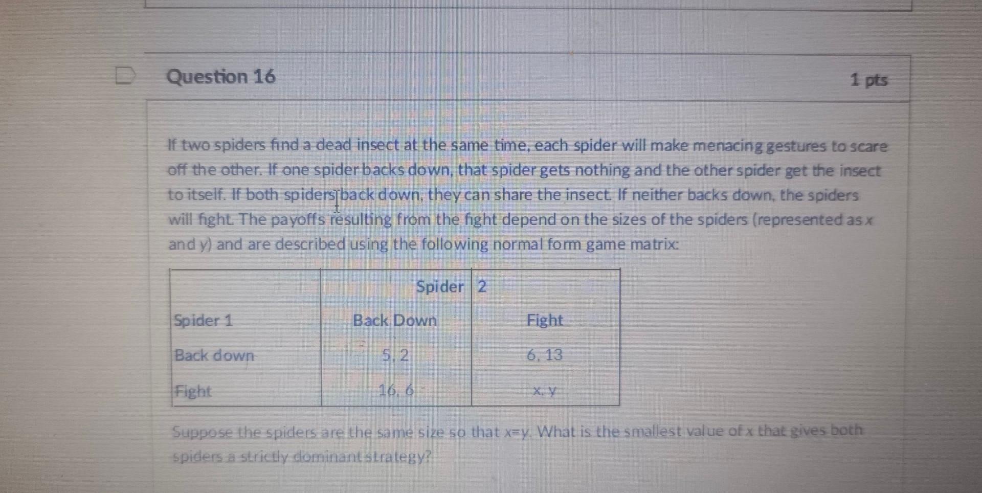 If Two Spiders Find A Dead Insect At The Same Time Each Spider Will Make Menacing Gestures To Scare Off The Other If O 1