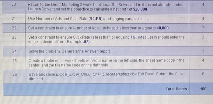 1 2 3 4 5 6 7 8 9 10 11 12 13 Start Excel Download And Open The File Named Exp19 Excel Ch06 Cap Directmarketing Xlsx Gr 3