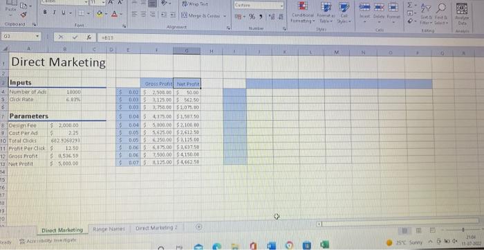 1 2 3 4 5 6 7 8 9 10 11 12 13 Start Excel Download And Open The File Named Exp19 Excel Ch06 Cap Directmarketing Xlsx Gr 4