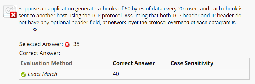 Suppose An Application Generates Chunks Of 60 Bytes Of Data Every 20 Msec And Each Chunk Is Sent To Another Host Using 1