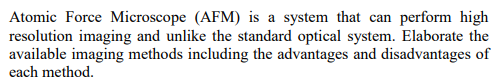 Atomic Force Microscope Afm Is A System That Can Perform High Resolution Imaging And Unlike The Standard Optical Syste 1