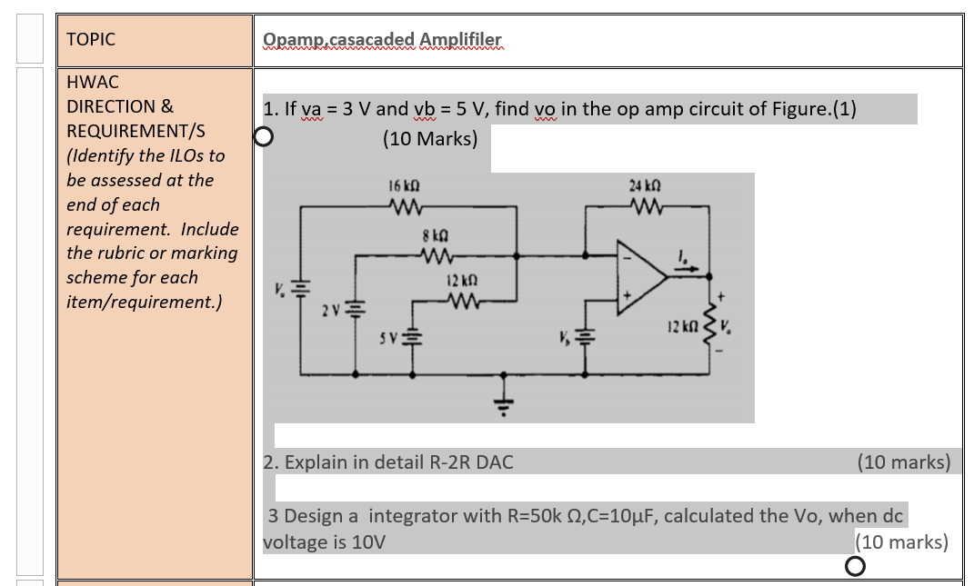 Topic Hwac Direction Requirement S Identify The Ilos To Be Assessed At The End Of Each Requirement Include The Rubri 1