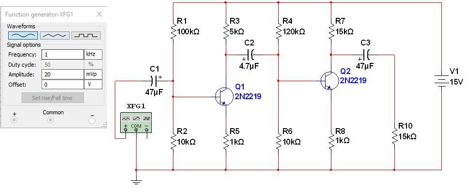 Function Generator Xfg1 Waveforms Signal Options Frequency 1 Duty Cycle 50 Amplitude 20 Offset 0 O Set Rise Fall T 1
