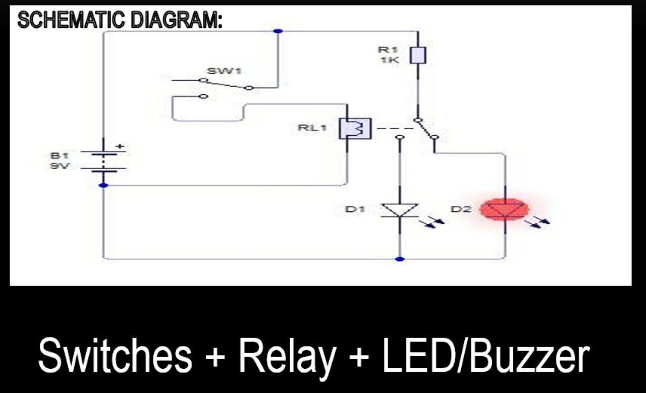Make A Simulated Circuit Of Relay As A Switch Led Buzzer Using Circuit Wizard Provide The Cwz File Or Any Circuit 1