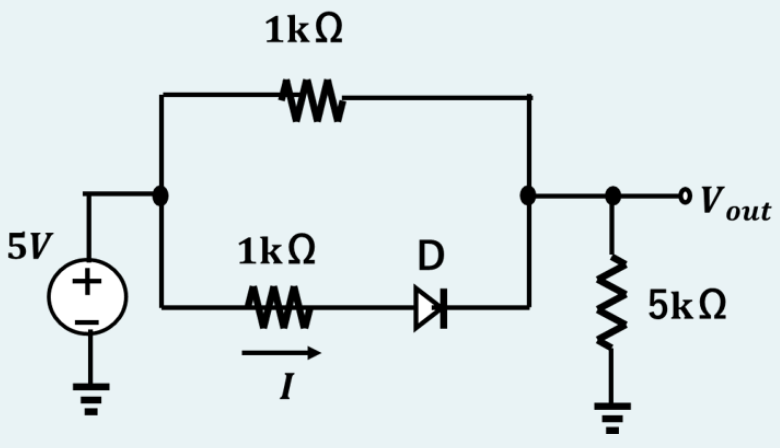 Consider The Circuit Below Use Constant Voltage Drop Model For The Diode Vd On 0 7v Vt 25 9mv Calculate Vout Curren 1
